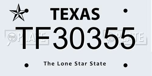 TF30355 Texas License Plate
