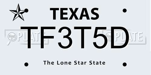 TF3T5D Texas License Plate