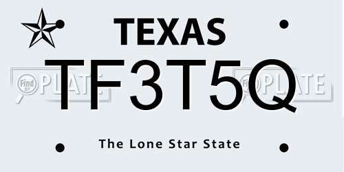 TF3T5Q Texas License Plate