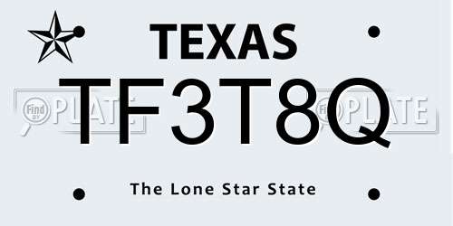 TF3T8Q Texas License Plate