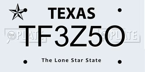 TF3Z5O Texas License Plate