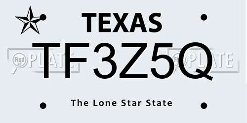TF3Z5Q Texas License Plate
