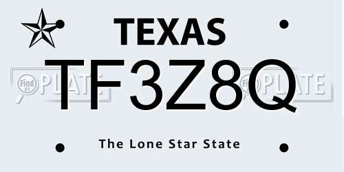TF3Z8Q Texas License Plate