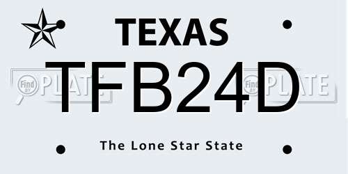 TFB24D Texas License Plate