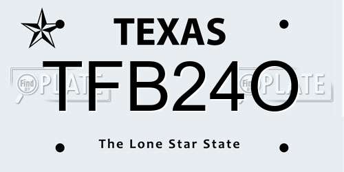 TFB24O Texas License Plate