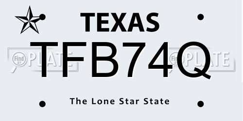 TFB74Q Texas License Plate