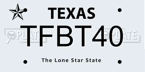 TFBT40 Texas License Plate