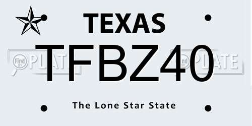 TFBZ40 Texas License Plate