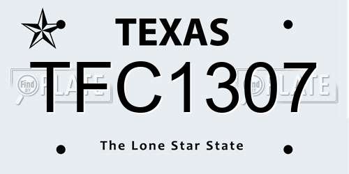 TFC1307 Texas License Plate