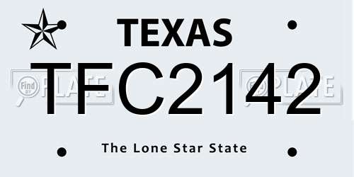 TFC2142 Texas License Plate