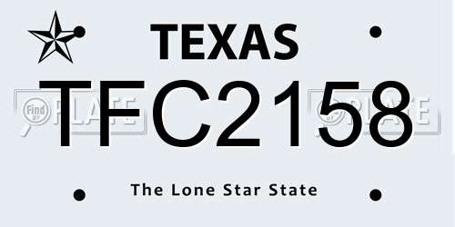 TFC2158 Texas License Plate