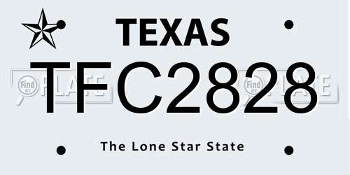 TFC2828 Texas License Plate