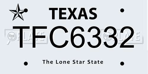 TFC6332 Texas License Plate