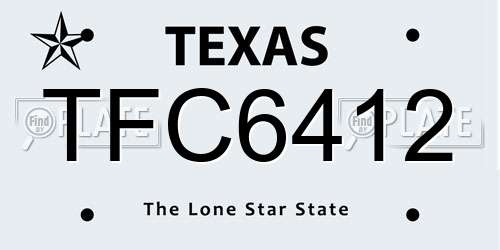 TFC6412 Texas License Plate