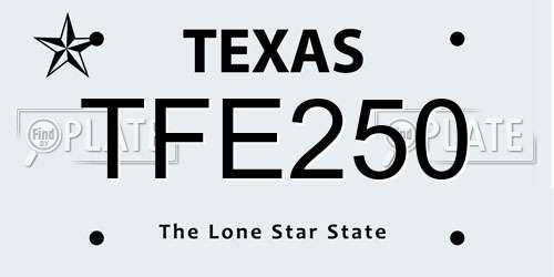 TFE250 Texas License Plate