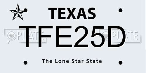 TFE25D Texas License Plate