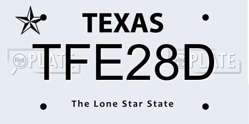 TFE28D Texas License Plate