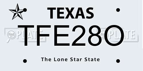 TFE28O Texas License Plate