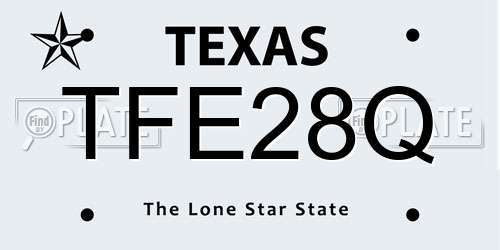 TFE28Q Texas License Plate