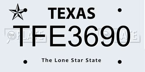TFE3690 Texas License Plate