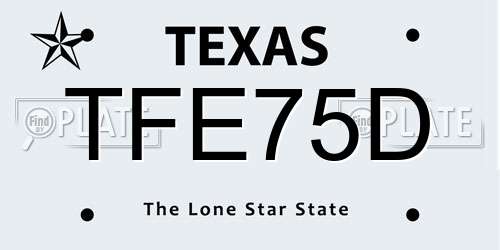 TFE75D Texas License Plate