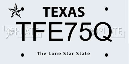 TFE75Q Texas License Plate