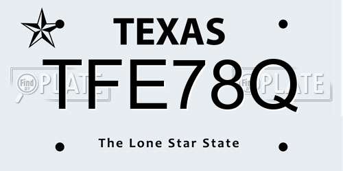 TFE78Q Texas License Plate