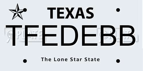 TFEDEBB Texas License Plate