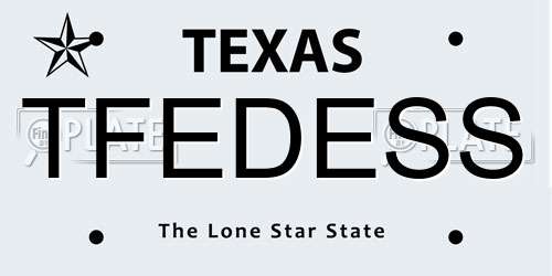 TFEDESS Texas License Plate