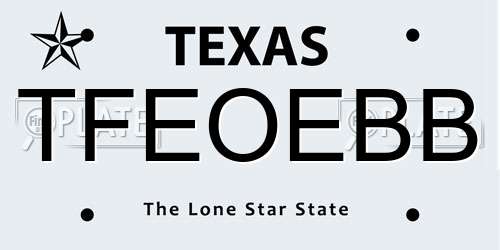 TFEOEBB Texas License Plate