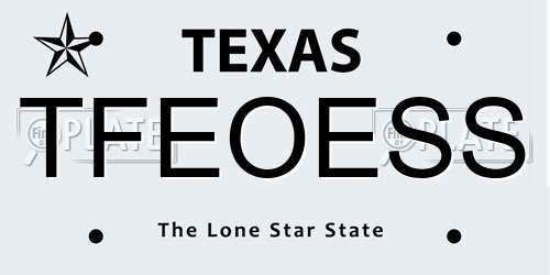 TFEOESS Texas License Plate