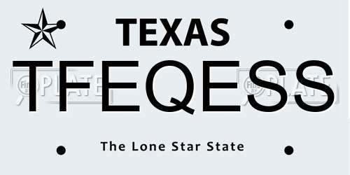 TFEQESS Texas License Plate