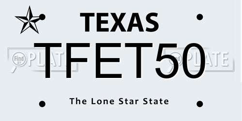TFET50 Texas License Plate