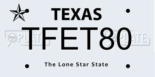 TFET80 Texas License Plate