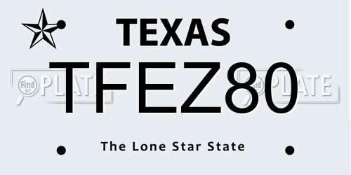 TFEZ80 Texas License Plate