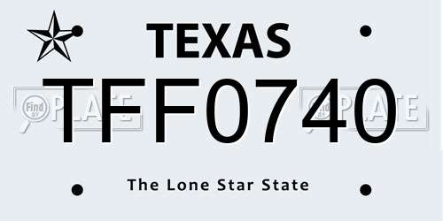 TFF0740 Texas License Plate