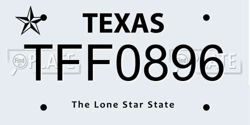 TFF0896 Texas License Plate