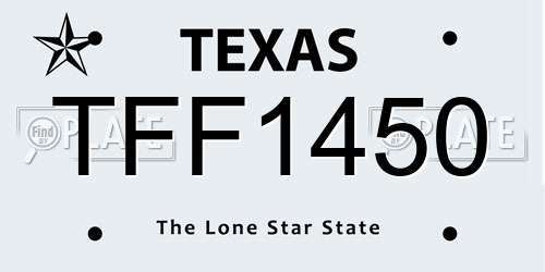 TFF1450 Texas License Plate