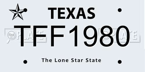 TFF1980 Texas License Plate