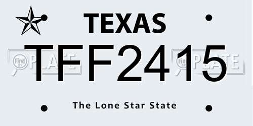 TFF2415 Texas License Plate