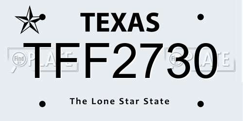 TFF2730 Texas License Plate