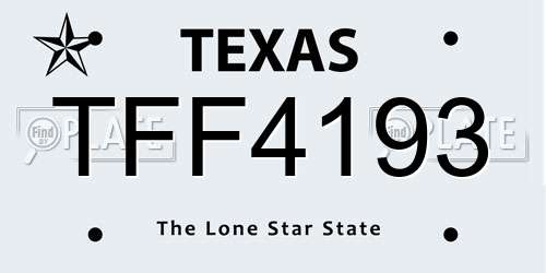TFF4193 Texas License Plate