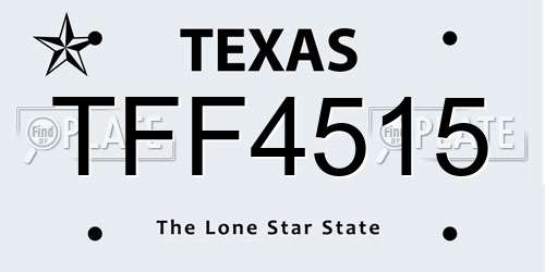 TFF4515 Texas License Plate