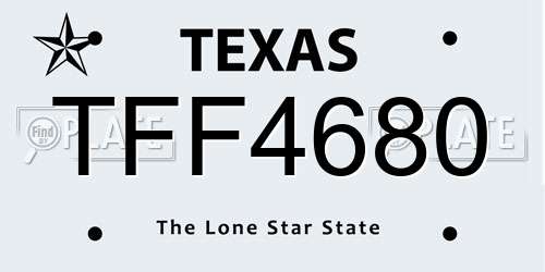 TFF4680 Texas License Plate