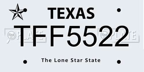TFF5522 Texas License Plate
