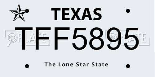 TFF5895 Texas License Plate