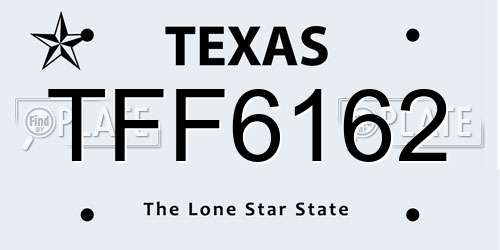 TFF6162 Texas License Plate