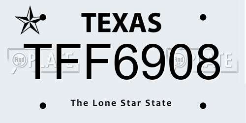 TFF6908 Texas License Plate