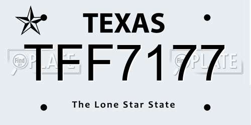 TFF7177 Texas License Plate