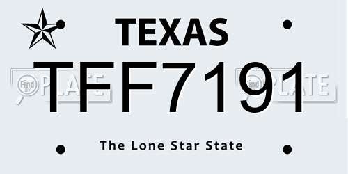 TFF7191 Texas License Plate